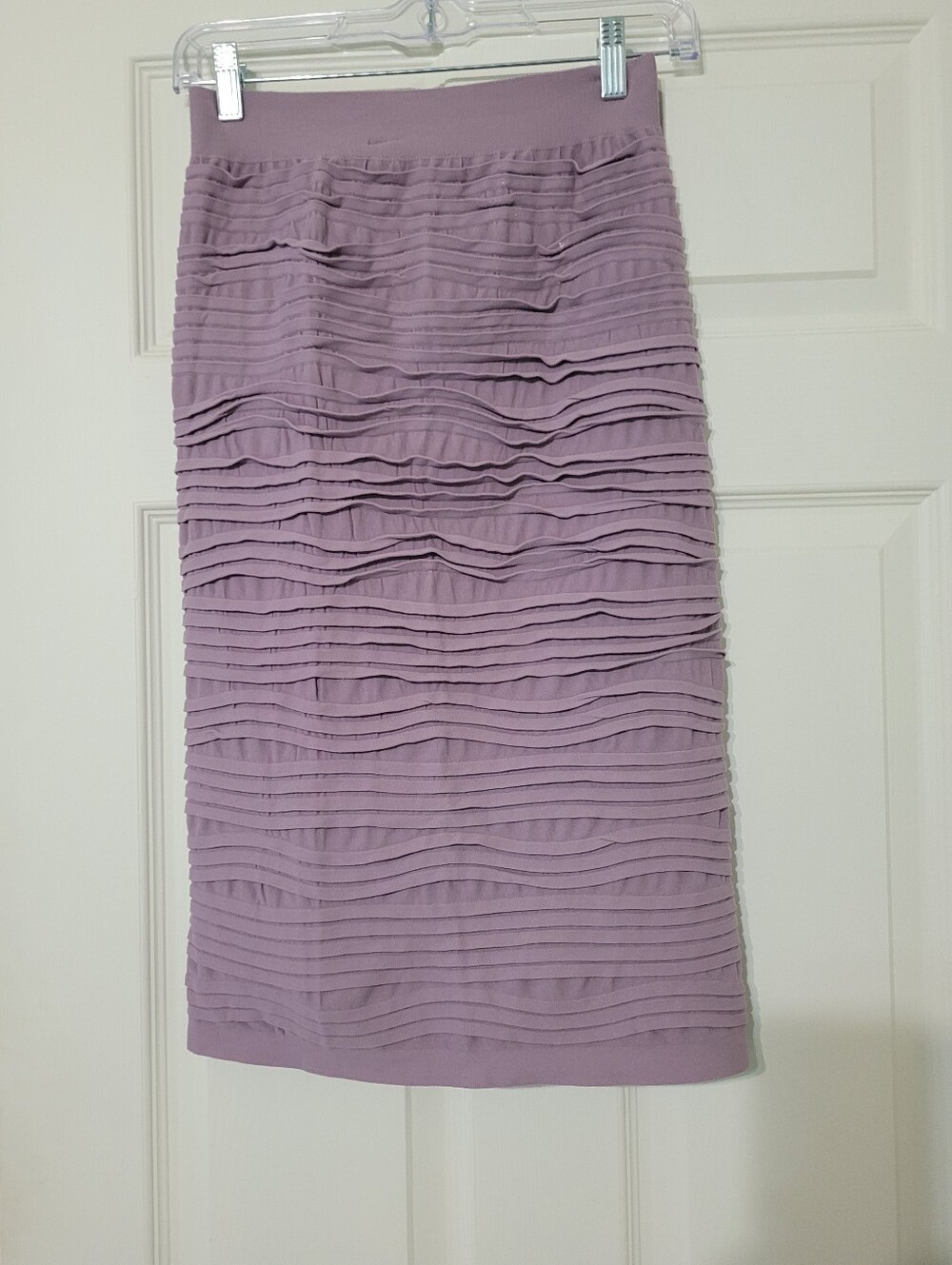 Lilac Ruffle Pencil Skirt - Women's Elegant Layered Skirt